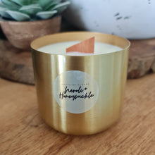 Load image into Gallery viewer, Brass Art Deco Woodwick Soy Candle